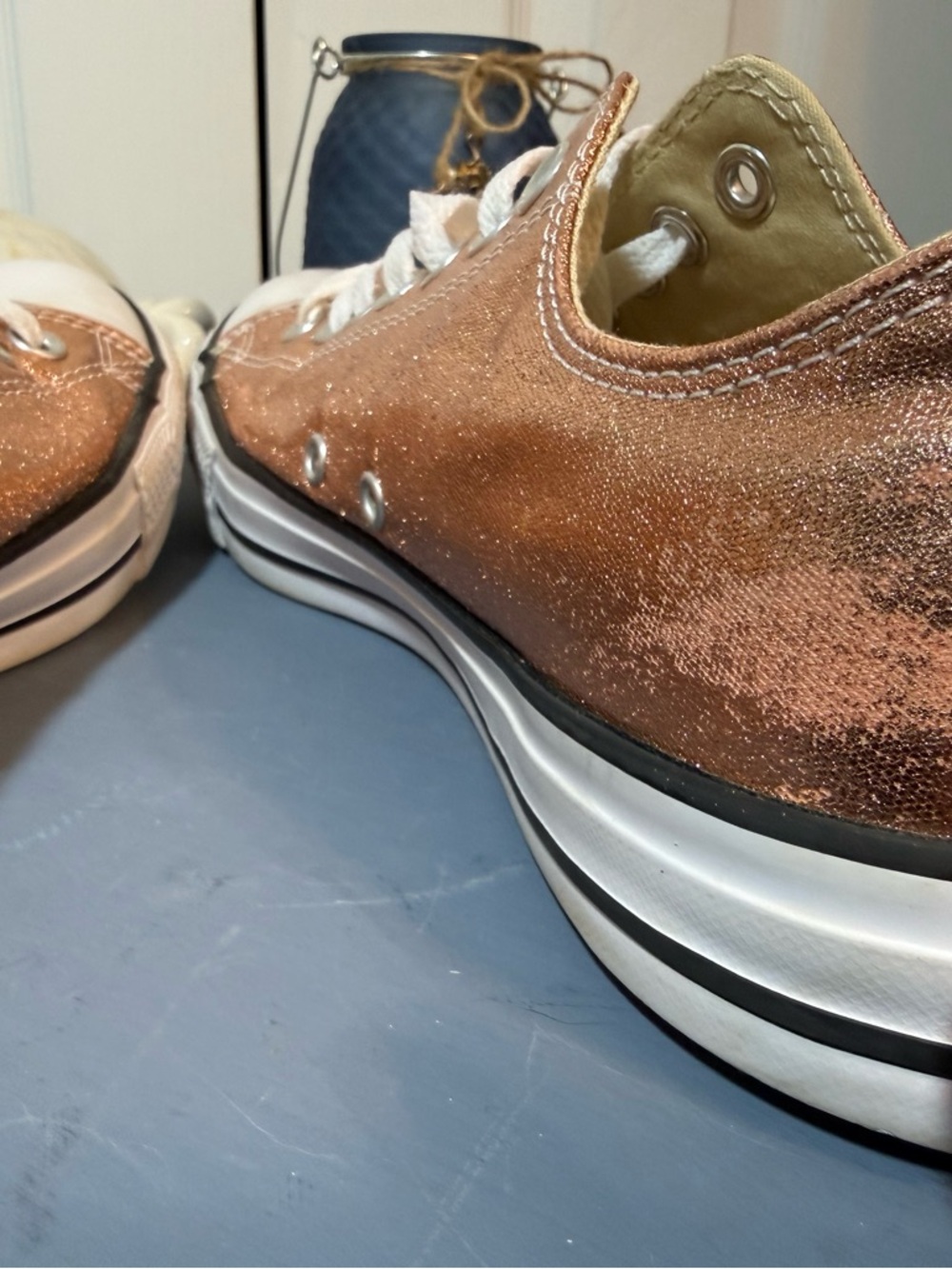 Converse Metallic Rose gold Low Top Sneakers 10W - Picture 4 of 8